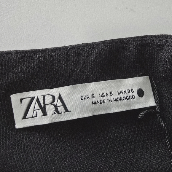 ZARA Black Halter Neck Open Back Maxi Dress S Long Bodycon Gown NWT - Picture 4 of 9